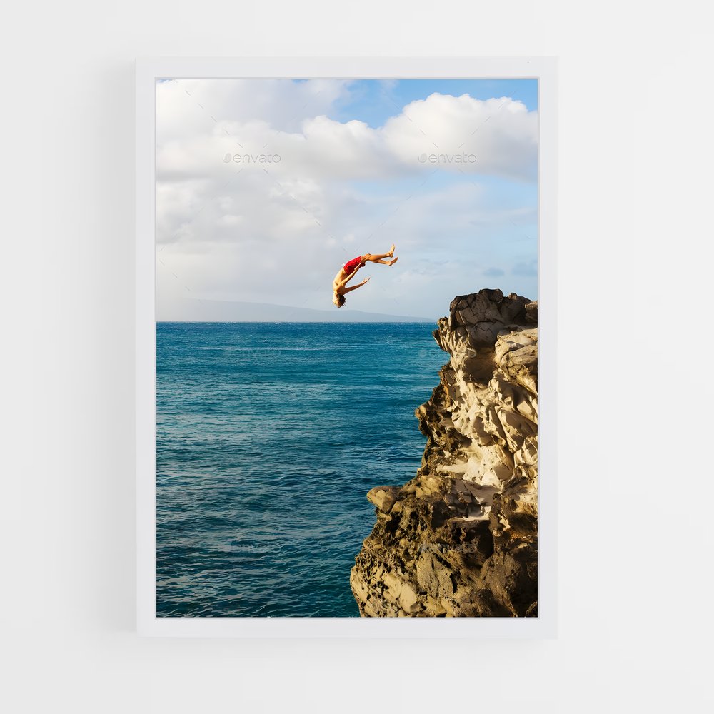 Poster Saut Extrême – affiche Plongeon de falaise (vue 3)